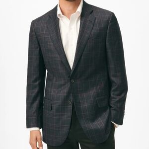 Brooks Brothers Mens 346 Wool Stretch Blazer Sportcoat Wedding Gray Blue 41R